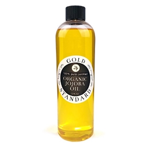 100% Organic Cold-Pressed Golden JOJOBA OIL - Moisturizer for Skin, Body, Hair, Nail Care - All Natural, Unrefined Oil (12 oz)