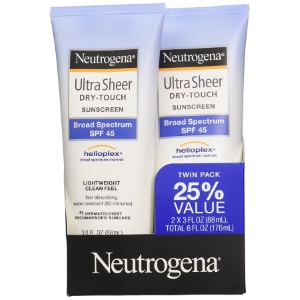 Neutrogena Ultra Sheer Dry-Touch Sunscreen, Broad Spectrum Spf 45, 3 Fl. Oz., Pack Of 2