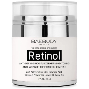 Baebody Retinol Moisturizer Cream for Face and Eye Area - With 2.5% Active Retinol, Hyaluronic Acid, Vitamin E. Anti Aging Formula Reduces Wrinkles, Fine Lines. Best Day and Night Cream 1.7 Fl. Oz