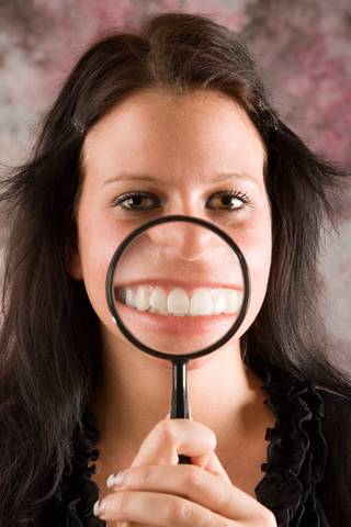 Woman with white teeth